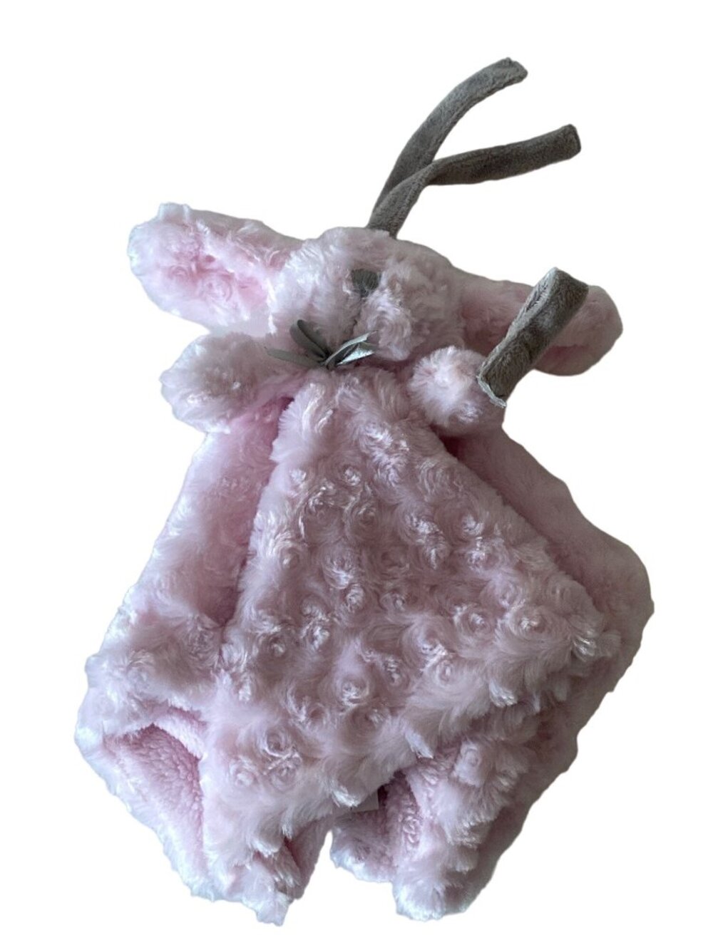 Blankets & Beyond LOVEY Bunny Rabbit PINK SWIRLY FUR Security Blanket SOFT TOY